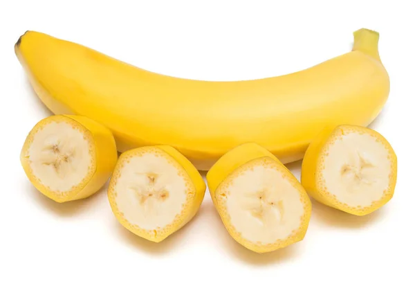 Banana doce e fatias — Fotografia de Stock