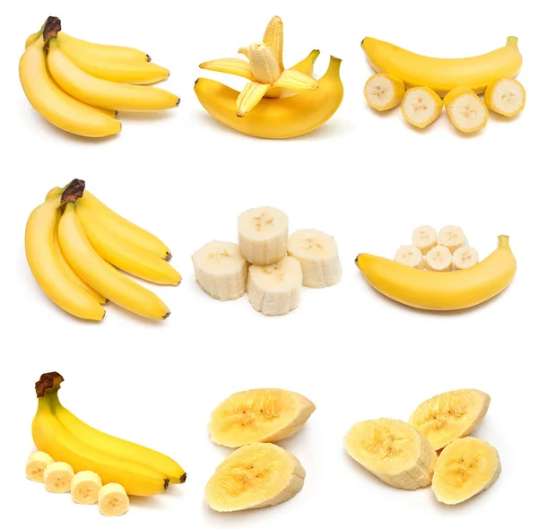 Coleção de bananas maduras doces — Fotografia de Stock