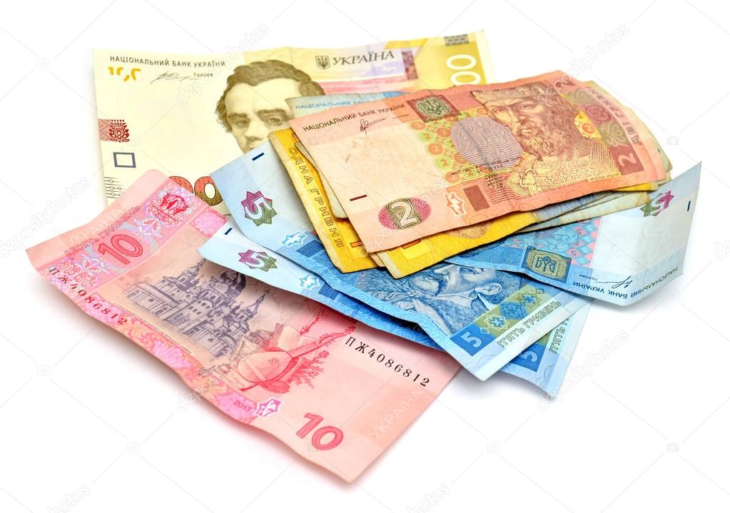 Money banknotes of Ukraine hryvnia