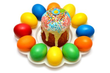 Renkli yumurta Paskalya kek 