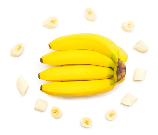 Samling av bananer gäng och skivor — Stockfoto