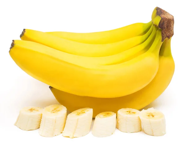 Zralé banány a plátky — Stock fotografie