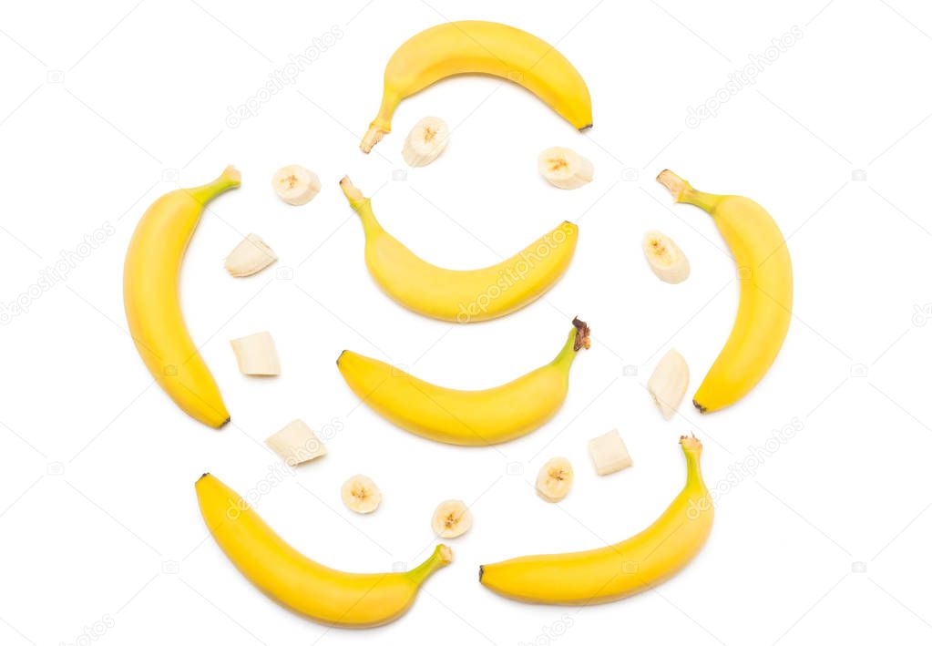 Collection of bananas and slices