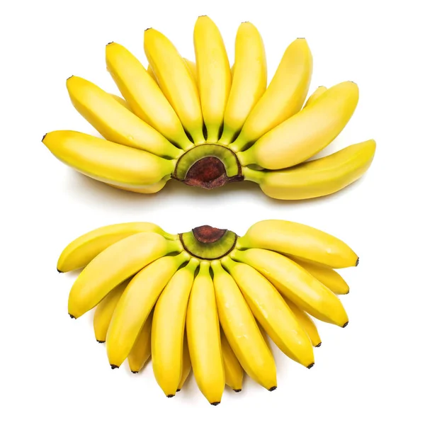 Збірка Дитячих Бананів Ізольована Білому Тлі Плоский Прошарок Вид Зверху — стокове фото
