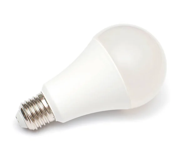Led 灯泡在白色背景下被隔离 新的现代技术 能源超级节约 — 图库照片