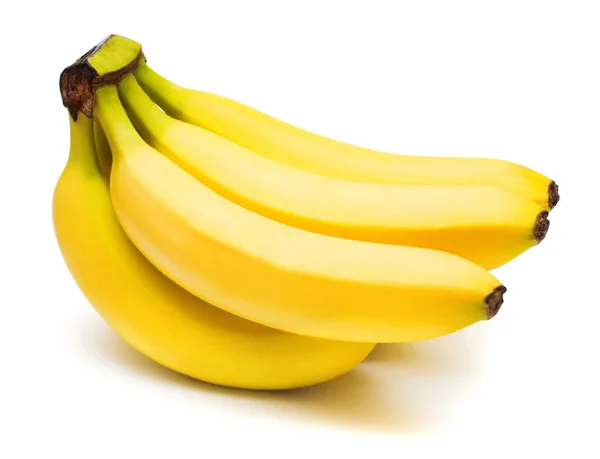 Bos Van Bananen Geïsoleerd Een Witte Achtergrond Plat Lag Top — Stockfoto