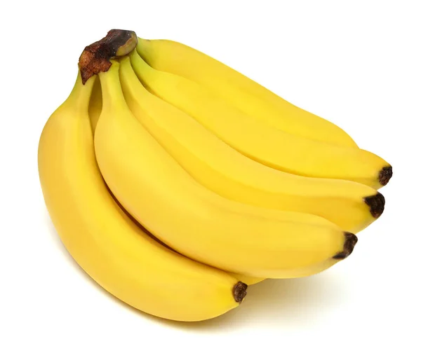 Um bando de bananas isoladas no fundo branco. Flat lay, top vie — Fotografia de Stock