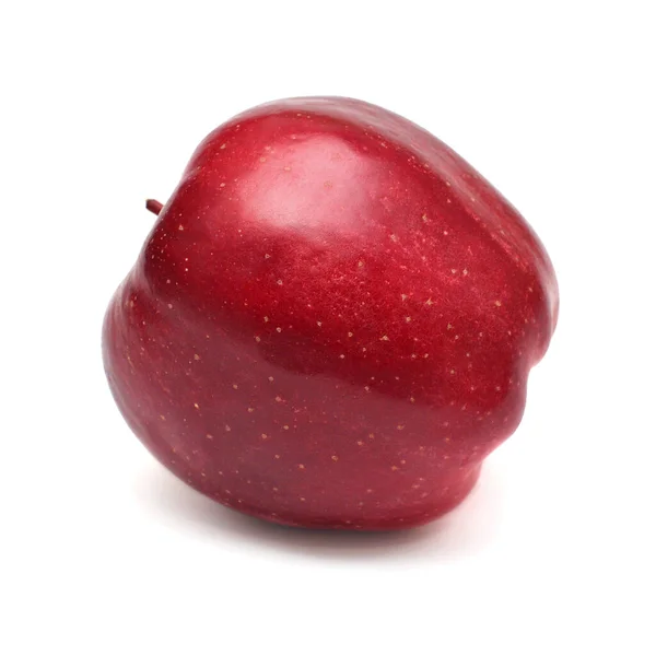 Fruta closeup maçã vermelha isolada no fundo branco — Fotografia de Stock