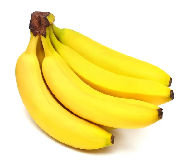 Ett gäng bananer isolerade på vit bakgrund. Platt liggunderlag, topptävling — Stockfoto