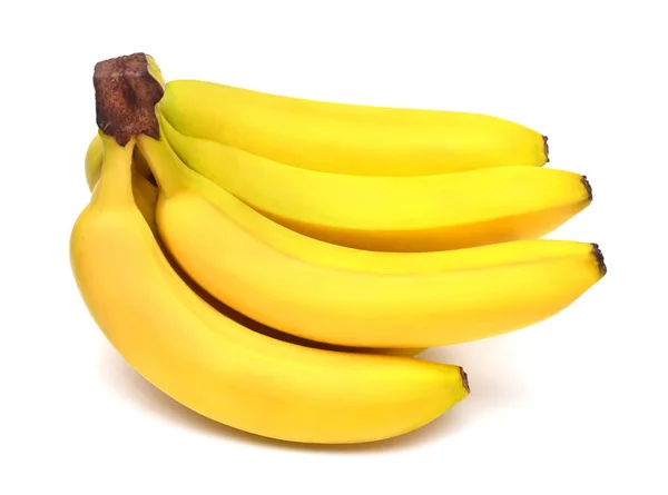 Ett gäng bananer isolerade på vit bakgrund. Platt liggunderlag, topptävling — Stockfoto