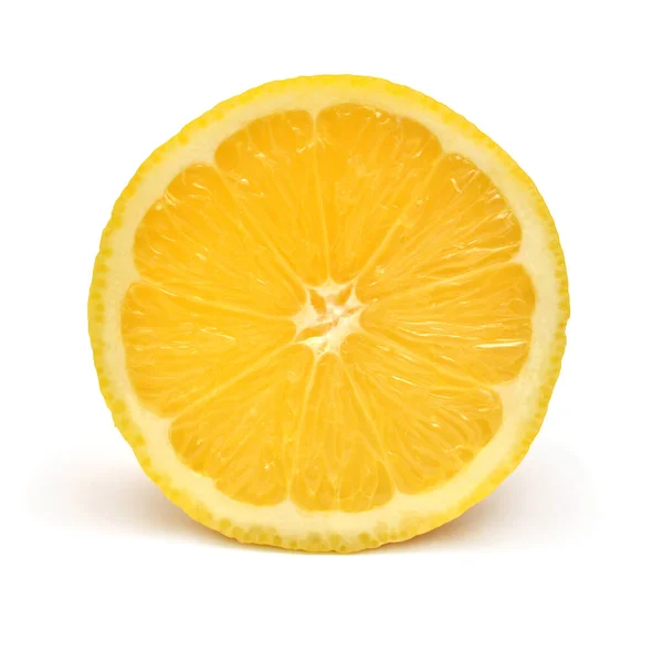 Творча половина лимона ізольована на білому тлі. Жовті фрукти . — стокове фото