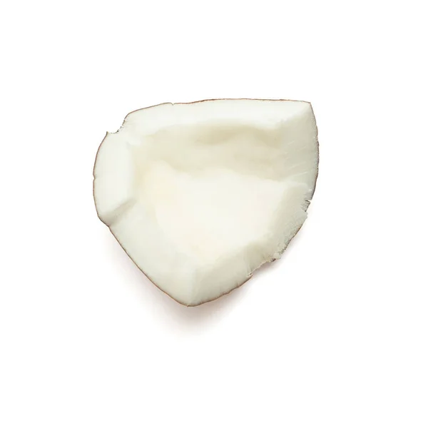 Kawałek kokosów izolowany na białym tle. Tropikalny owoc. Fla — Zdjęcie stockowe