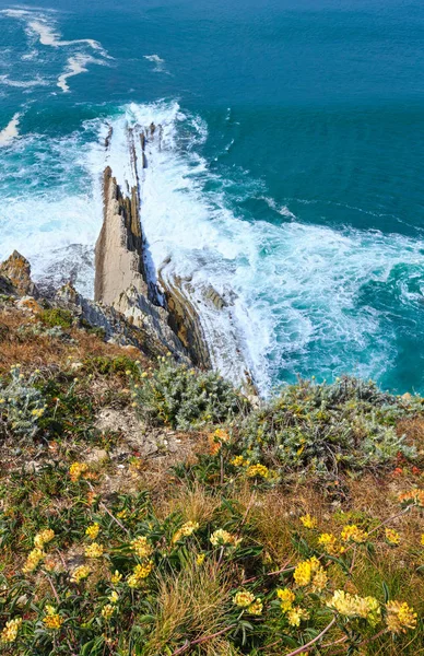 Vista de la costa del océano en Getxo (España) ). — Foto de Stock