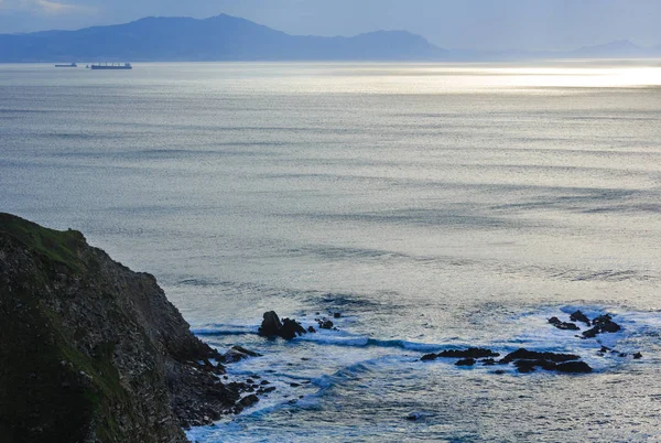 Vista de la costa oceánica de verano en Barrika (España) ). —  Fotos de Stock
