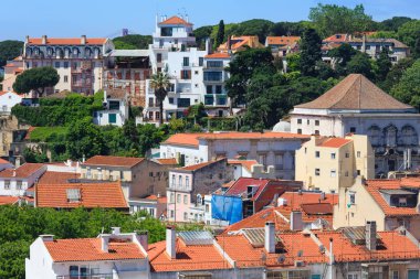 Lizbon cityscape çatı, Portekiz üzerinden.