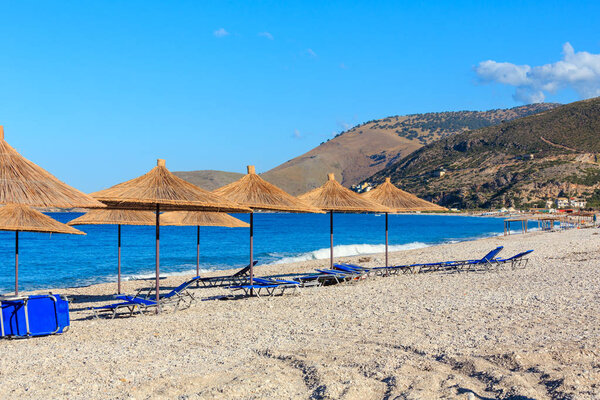 Summer morning beach (Albania).