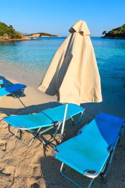 Yaz sabahı Ksamil Beach, Arnavutluk. 