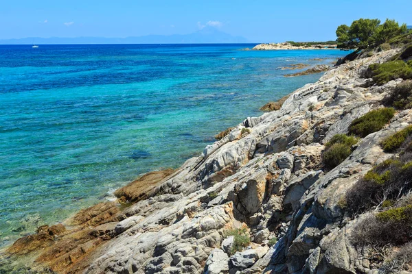 De kust van de Egeïsche Zee (Chalkidiki, Griekenland). — Stockfoto