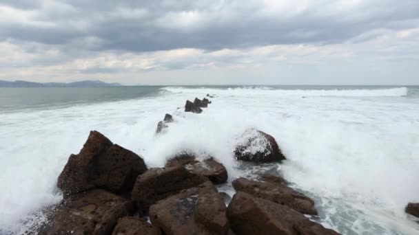 Ocean Atlantycki burza. — Wideo stockowe