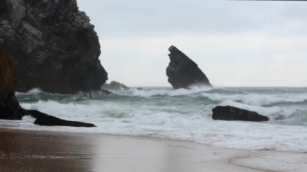 Tormenta del océano Atlántico, Portugal . — Vídeo de stock