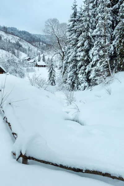 Invierno Ucrania Cárpatos Montañas paisaje . —  Fotos de Stock