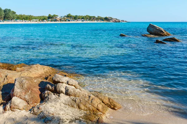 Mañana de verano Playa Platanitsi, Sithonia, Grecia . —  Fotos de Stock