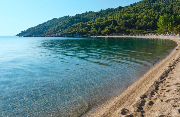 Yaz sabah Platanitsi beach, Sithonia, Yunanistan. — Stok fotoğraf