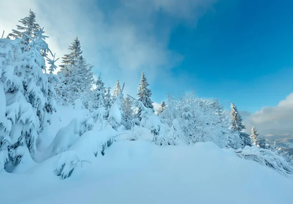 Inverno ucraniano montanhas dos Cárpatos paisagem . — Fotografia de Stock