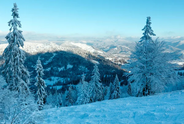 Inverno Cárpatos montanhas paisagem . — Fotografia de Stock