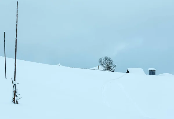 Village de montagne d'hiver, Carpates, Ukraine . — Photo