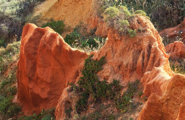 Verano Vista de la costa atlántica (Albufeira, Portugal ). —  Fotos de Stock