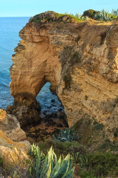Atlantik kayalık sahil görünümü (Algarve, Portekiz). — Stok fotoğraf