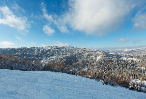 Zimowy krajobraz Karpat, Ukraina. — Zdjęcie stockowe
