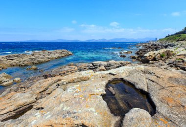 Atlantik kayalık Sahil (Galiçya, İspanya).