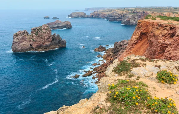 Zomer Atlantische rotskust (Algarve, Portugal). — Stockfoto