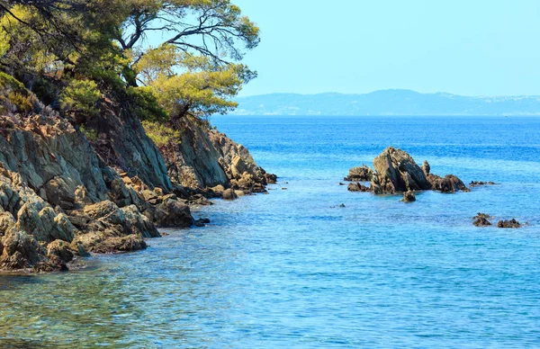 Morgon Egeiska kusten, Sithonia, Grekland. — Stockfoto