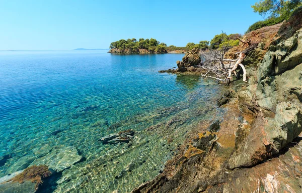 Morning Aegean coast, Sithonia, Grécia . — Fotografia de Stock