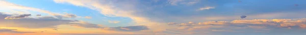 Sunset sky panorama with clouds — Stock Photo, Image