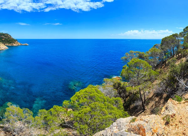 Verão mar rochoso costa vista (Espanha ). — Fotografia de Stock