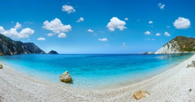 Petani plaj yaz panoraması (kefalonia, Yunanistan)