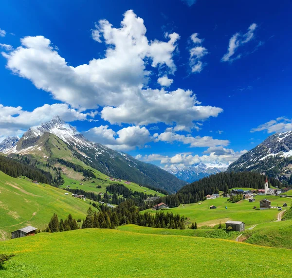 Vista alpina (Vorarlberg, Áustria) ) — Fotografia de Stock