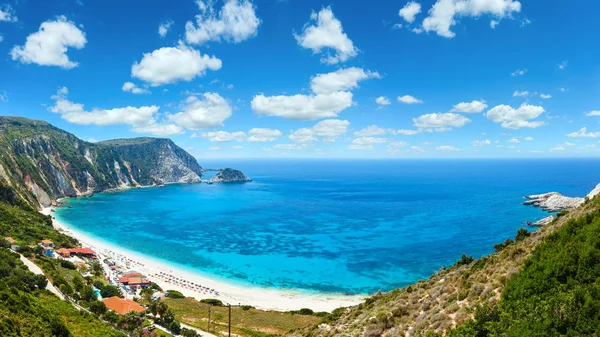 Petani Beach summer panorama (Kefalonia, Greece) — Stock Photo, Image