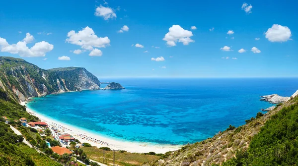 Petani Beach panorama de verão (Kefalonia, Grécia ) — Fotografia de Stock