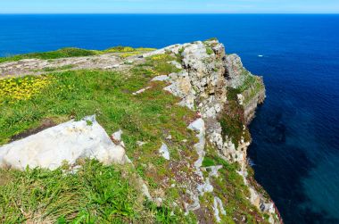 Cape Vidio kıyı şeridi (Asturias, İspanya).