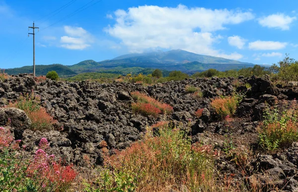 Etna sopka pohled, Sicílie, Itálie — Stock fotografie