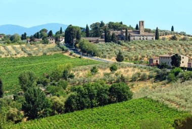 Toskana kırsal, San Gimignano, İtalya