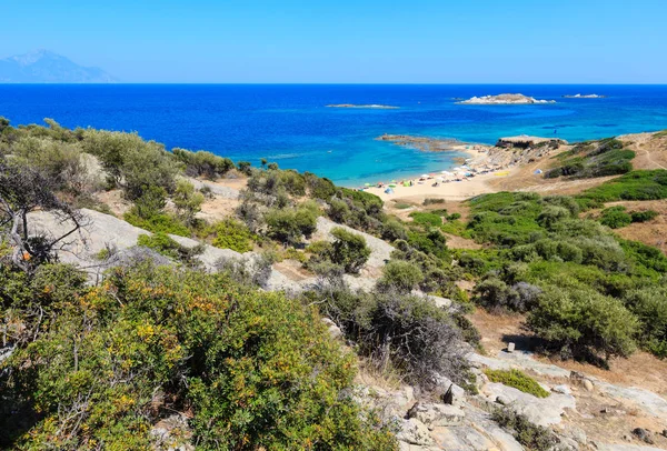 Playa de mar de verano (Sithonia, Grecia ). — Foto de Stock