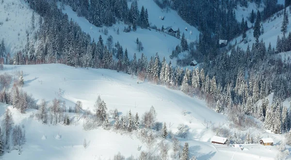 Vinter Karpaterna landskap. — Stockfoto