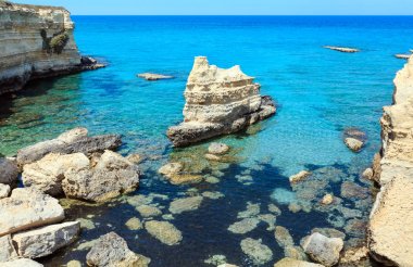 Deniz sahili Spiaggia della Punticeddha, Salento, İtalya