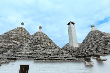 Trulli evlerin çatıları Alberobello, İtalya